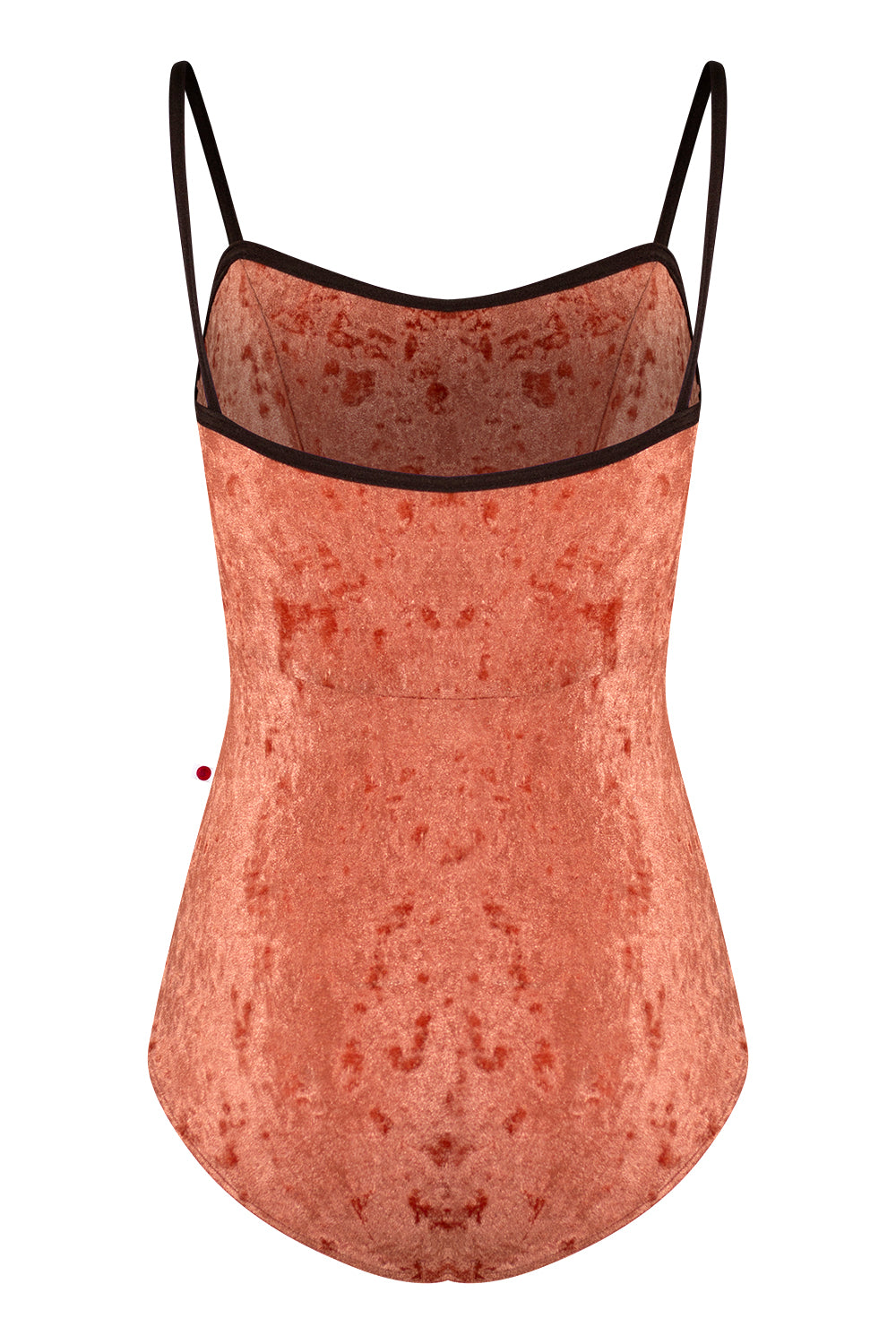 Denise leotard in CV-Amaretto body & top color with N-Espresso trim color