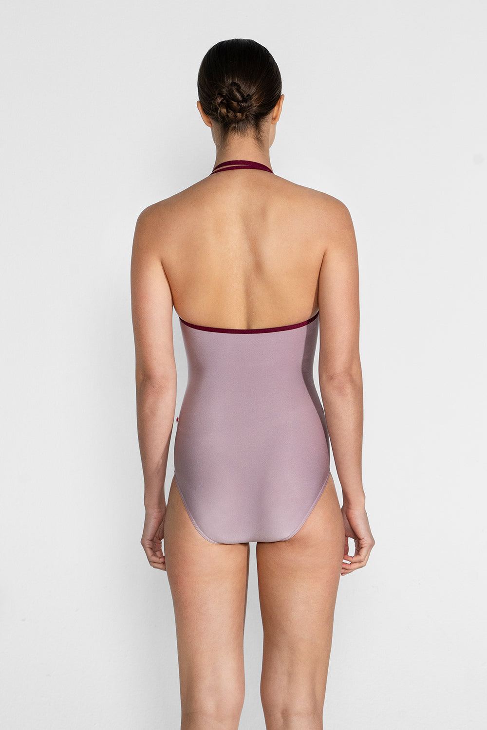 Lena leotard in N-Magic body color with N-Burgundy trim color