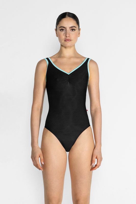 Tiffany leotard in N-Black body color with T-Frozen trim color