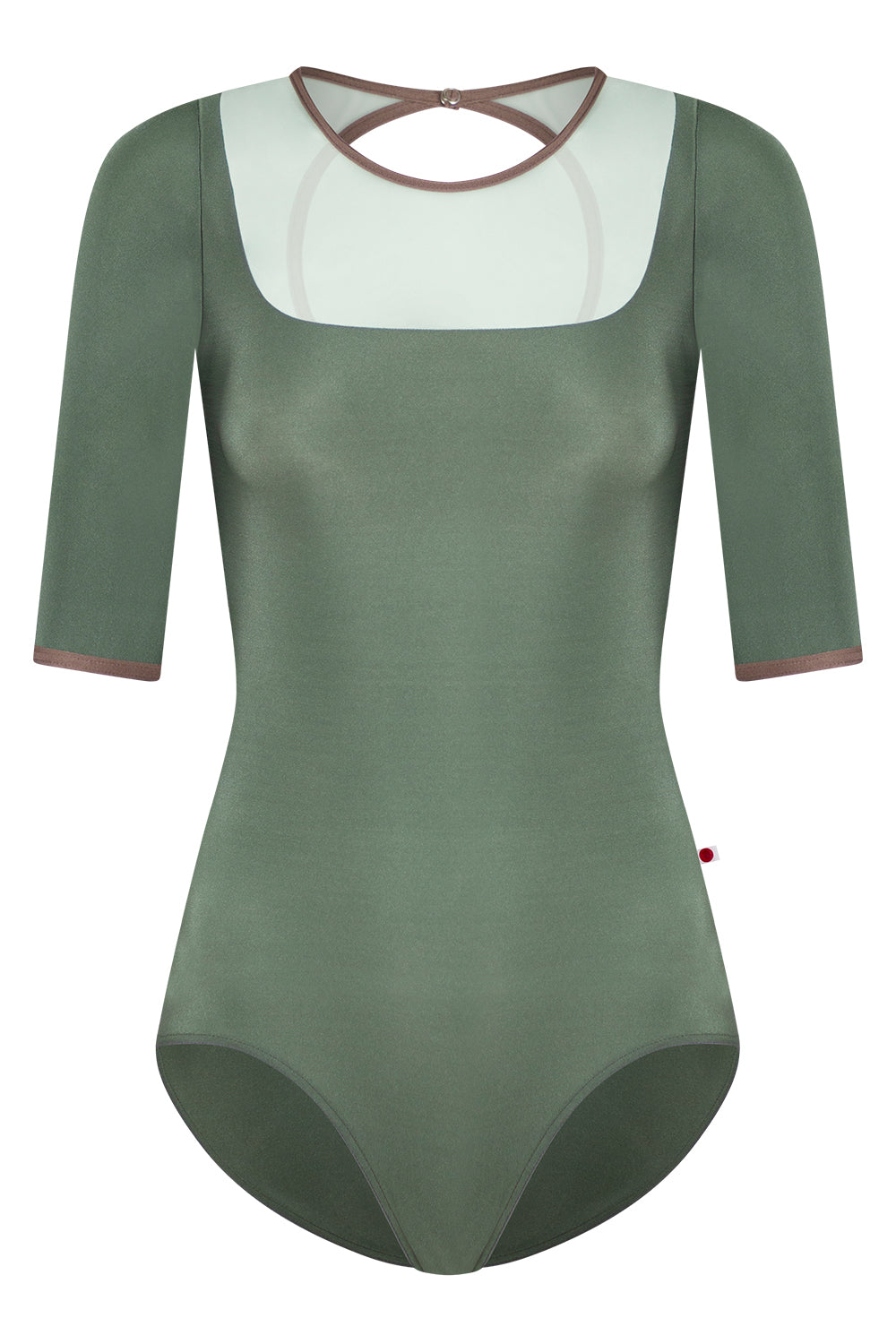 Cynthia leotard in N-Sage body color with Whisper top color and N-Star trim color