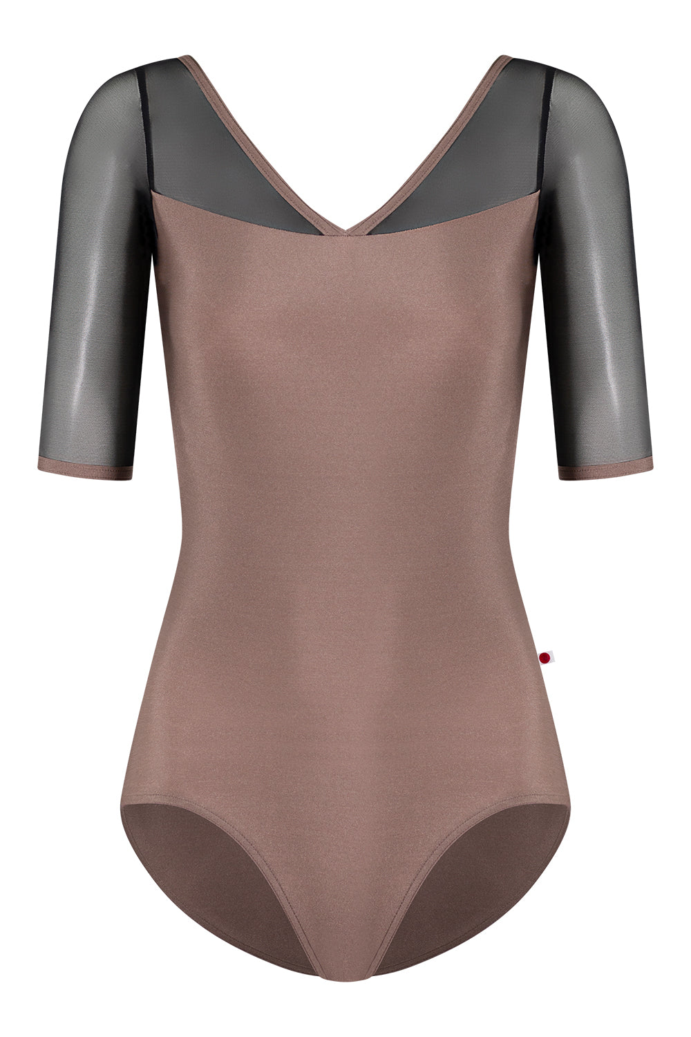Masha leotard in N-Star body color with Mesh Black top color & Half sleeves and N-Star trim color