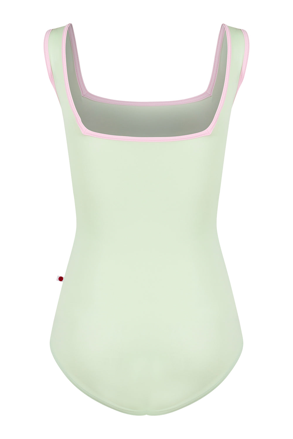 Kids Marieke leotard in T-Pistachio body color with T-Rose trim color