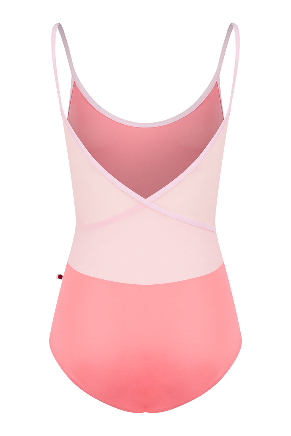 Fiona leotard in T-May body color with Mesh Rose top color and T-Rose trim color