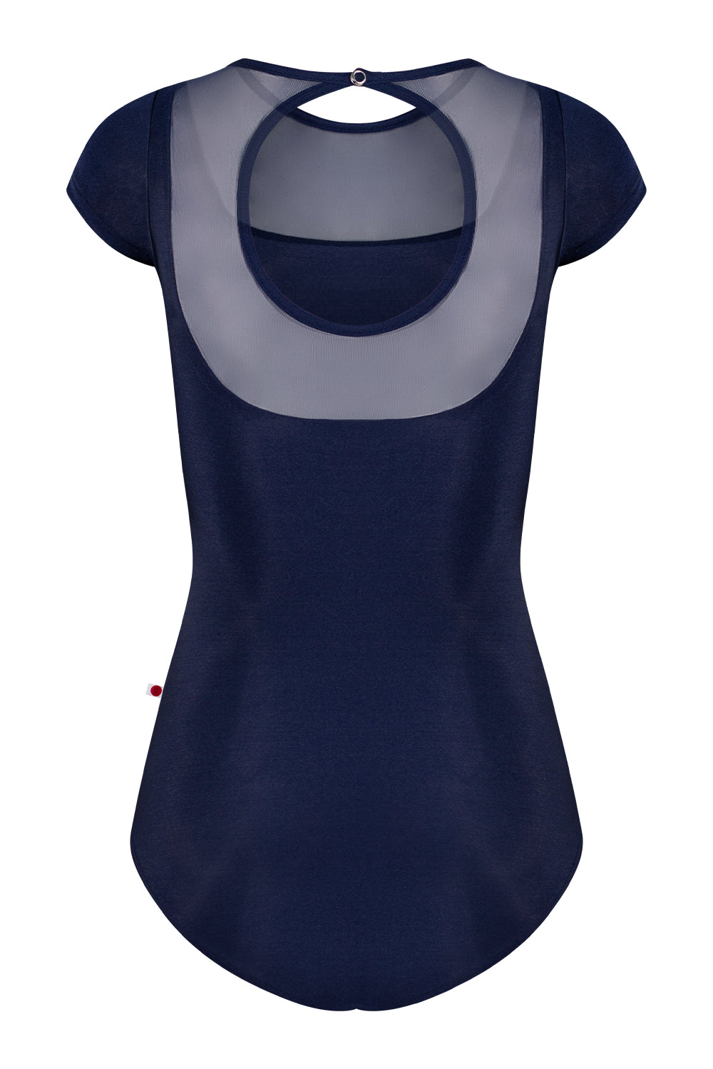 Cynthia leotard in N-Dark Blue body color with Mesh Dark Blue top color and N-Dark Blue trim color & short sleeves