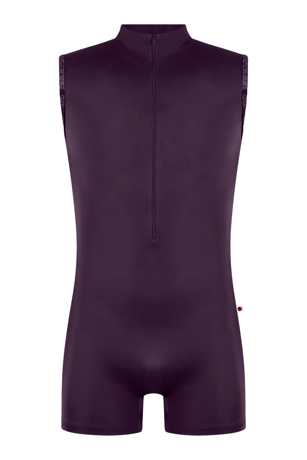 Victor Semi-Unitard in N-Eggplant body color with CV-Eggplant trim color and N-Sterling Side stripe color
