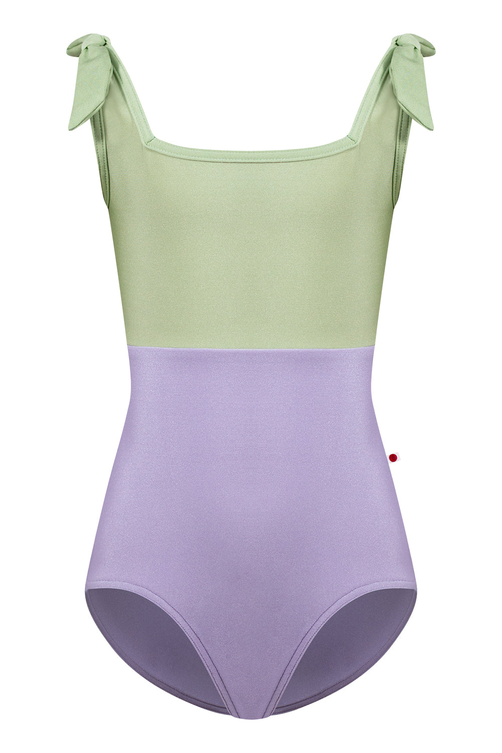 Kids Marieke Duo leotard in N-Poem body color with N-Ginko top & trim color and matching shoulder bows
