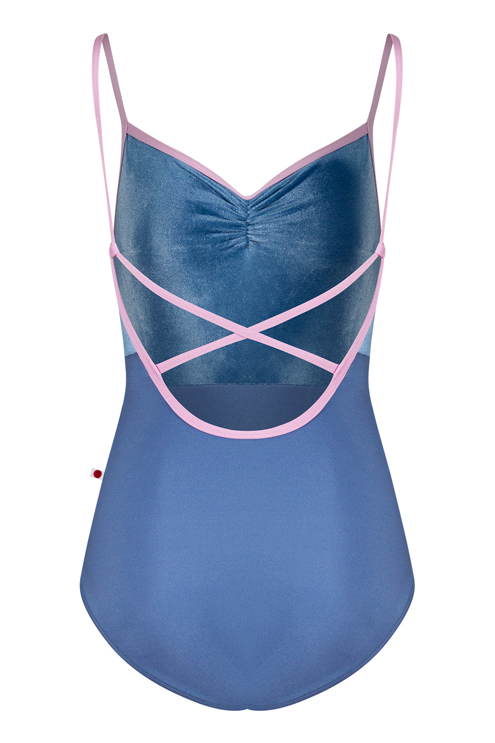 Daniela Duo Pinch leotard with N-Arctic body color with V-Ocean top color and N-Confetti trim color