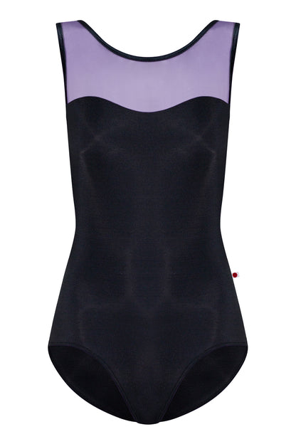 Jane leotard in N-Black body color with Mesh Fortune top color and V-Black trim color