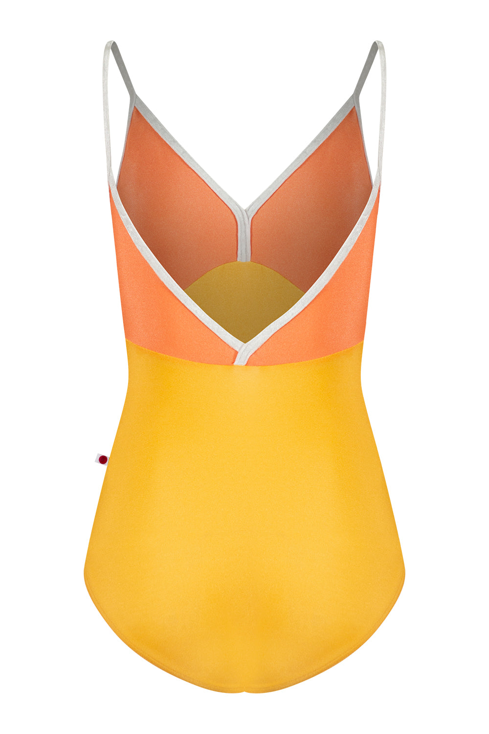 Daria leotard in N-Daffodil body color with N-Sorbet top color, CV-White trim color and EXTRA-HC variation