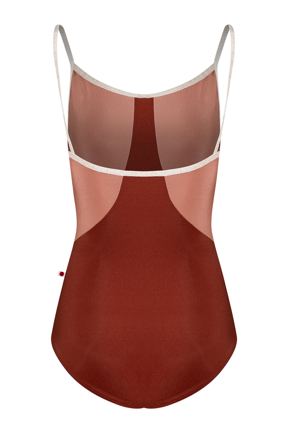 Amanda leotard in N-Bronze body color with N-Rosewood top color and CV-Misty Rose trim color