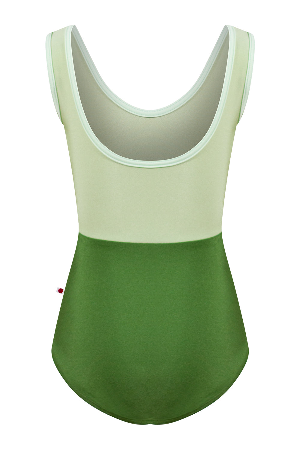 Kids Anna Duo leotard in N-Lucky body color with N-Ginko top color and T-Pistachio trim color