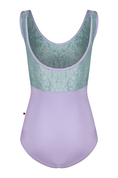Anna Duo leotard in N-Poem body color with CV-Ice top color and N-Poem trim color