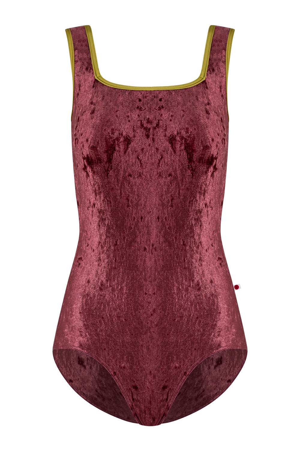 Marieke leotard in CV-Garnet body color with N-Cricket trim color