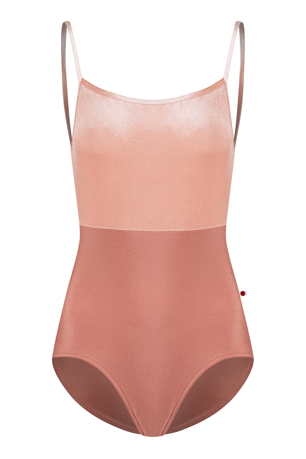 Daniela Duo leotard in N-Rosewood body color with V-Blush top & trim color