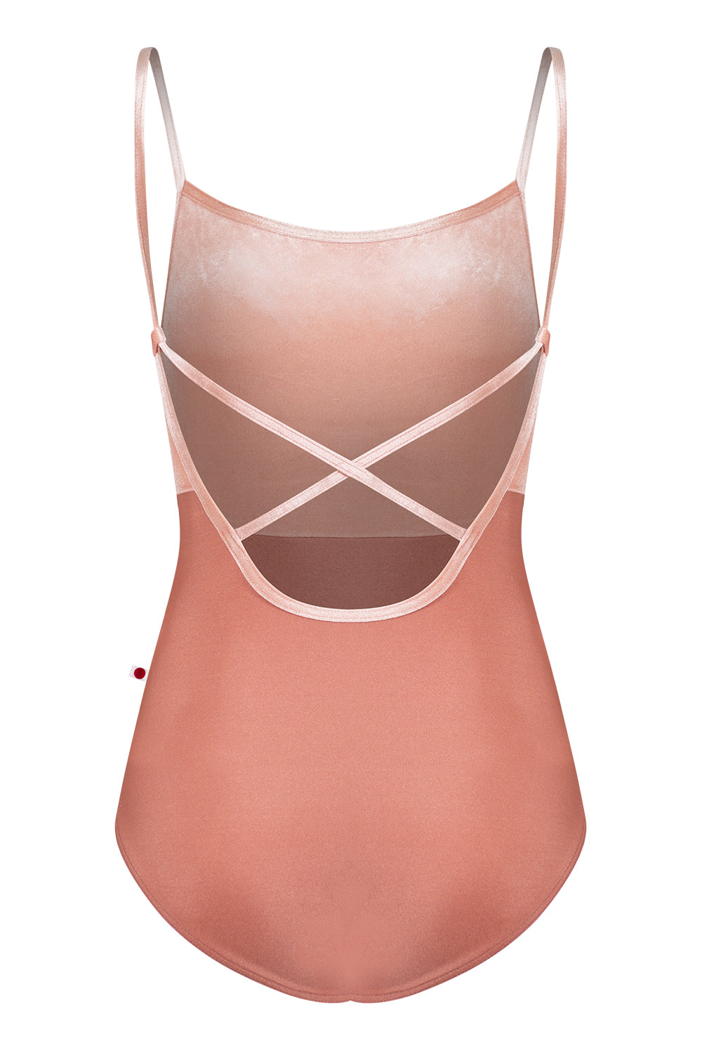 Daniela Duo leotard in N-Rosewood body color with V-Blush top & trim color