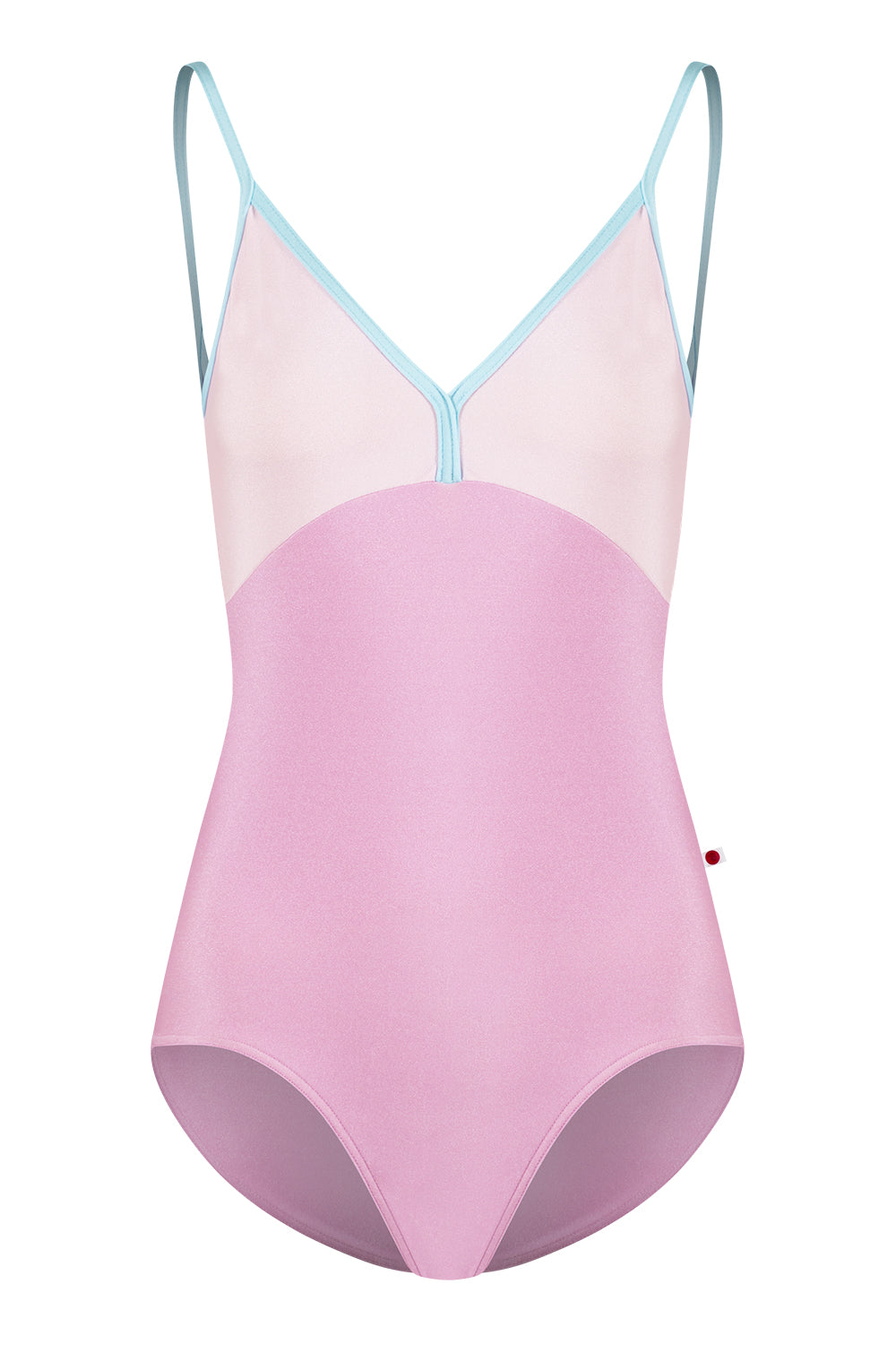 Daria leotard in N-Confetti body color with N-Rose top color and N-Mirror trim color