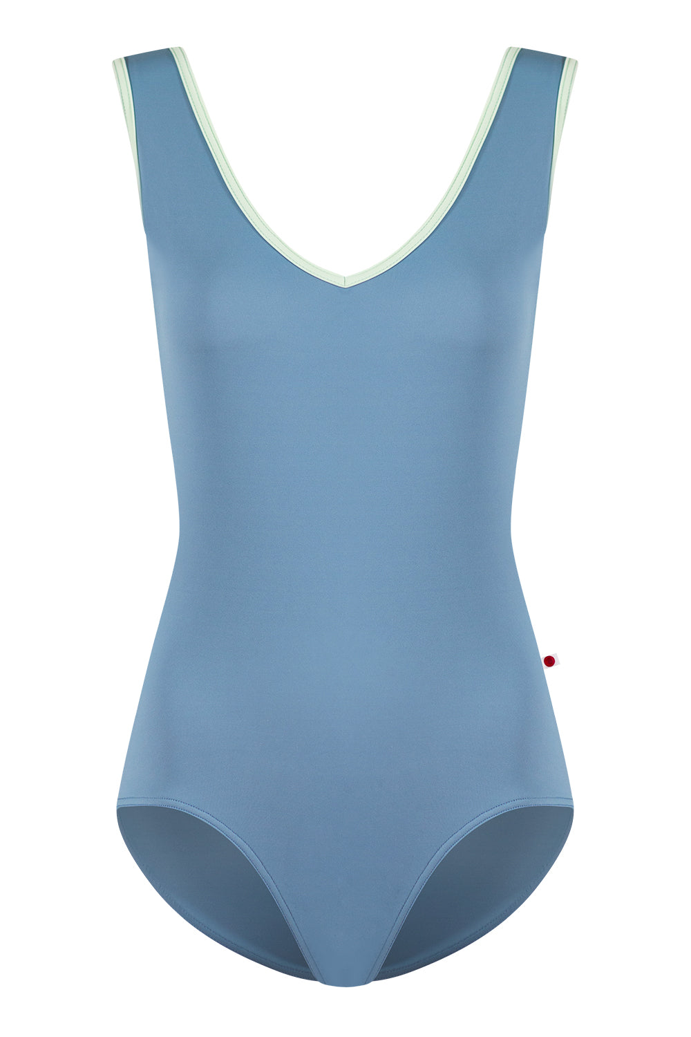 Gina leotard in T-Blue Grey body color with Mesh Whisper top color and T-Pistachio trim color