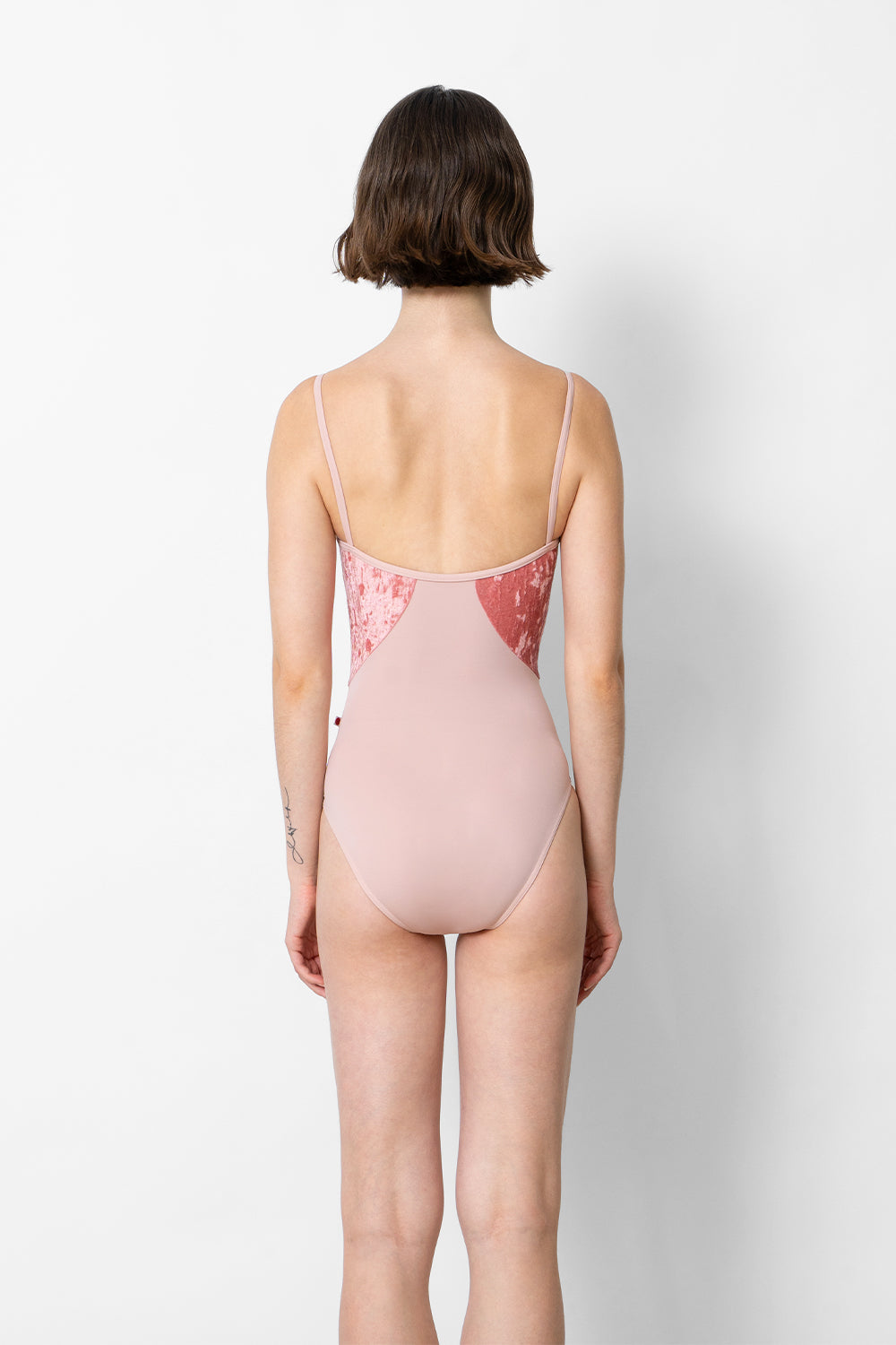 Amanda leotard in T-Petal body color with CV-Romance top color and T-Petal trim color