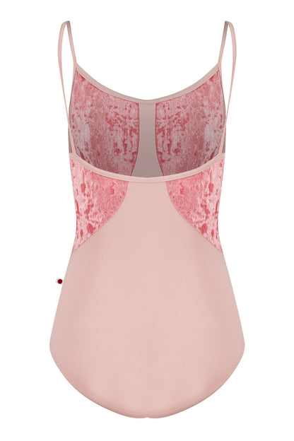 Amanda leotard in T-Petal body color with CV-Romance top color and T-Petal trim color