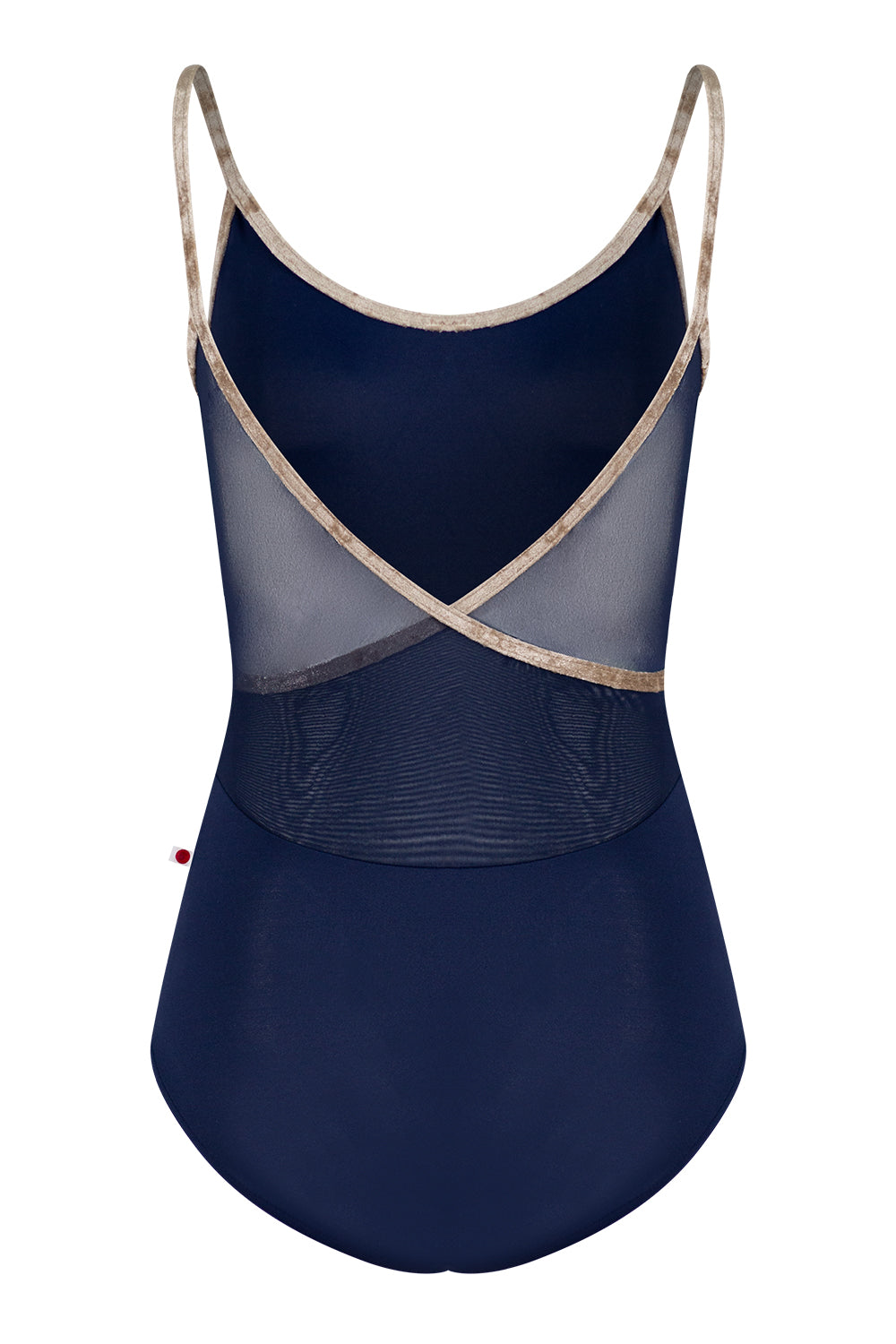 Fiona leotard in T-Cosmo body color with Mesh Dark Blue top color and CV-Toffee trim color