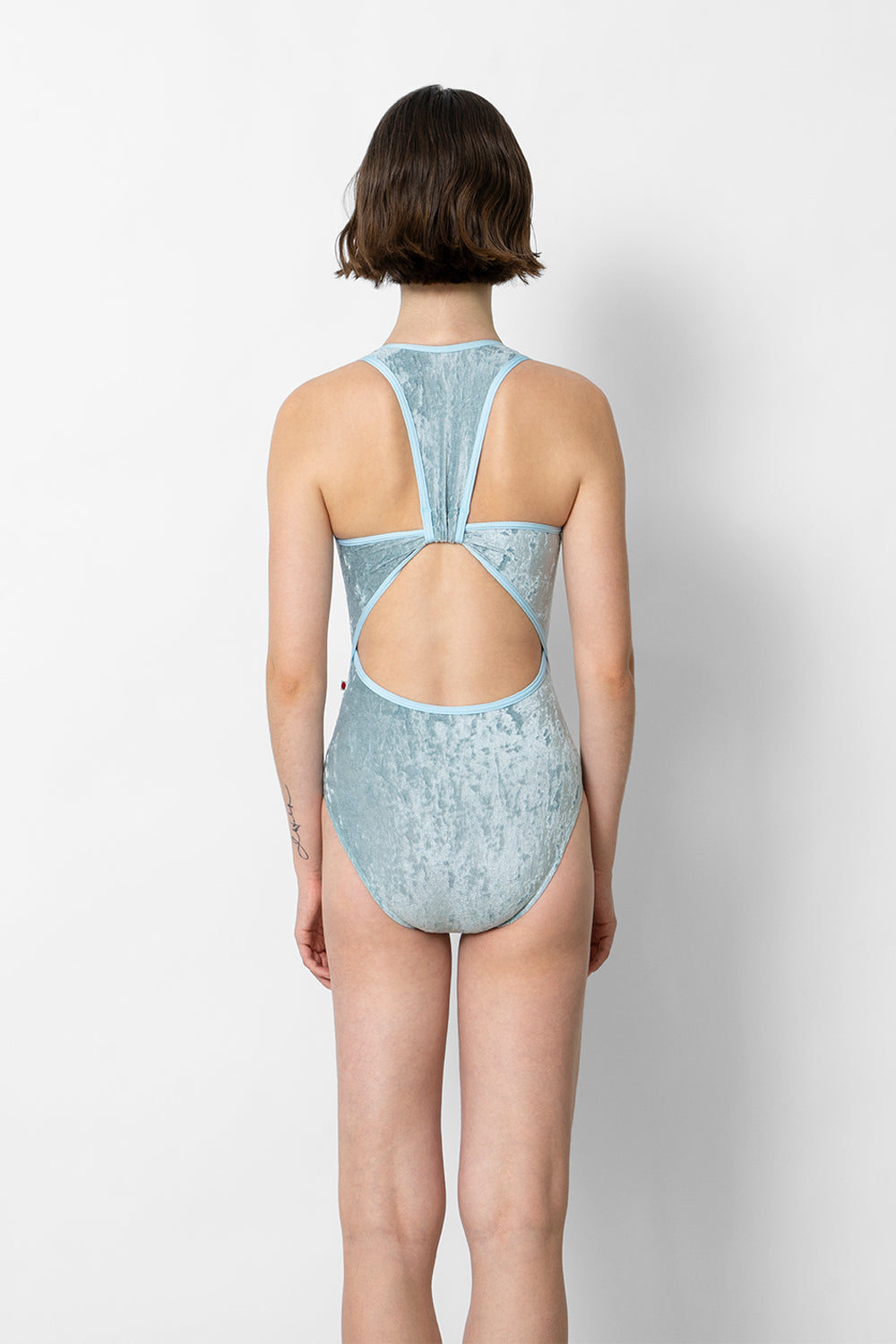 Alex leotard in CV-Ice body color with N-Mirror trim color