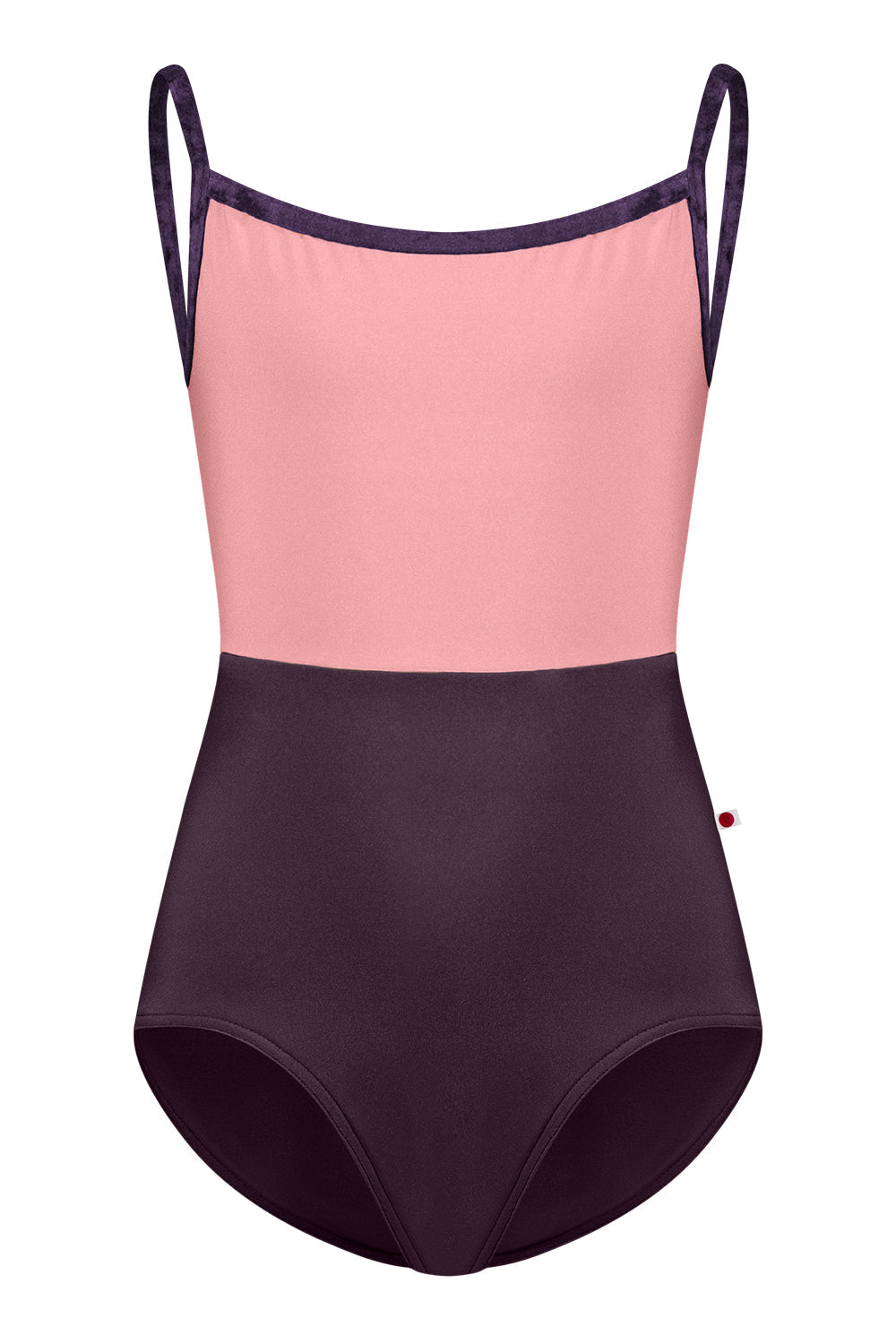 Kids Daniela Duo leotard in N-Eggplant body color with N-Antique Rose top color and CV-Eggplant trim color