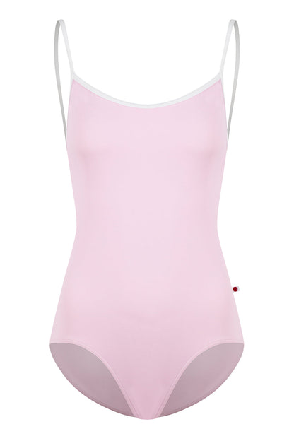 Tamara leotard in T-Rose body color with T-White trim color