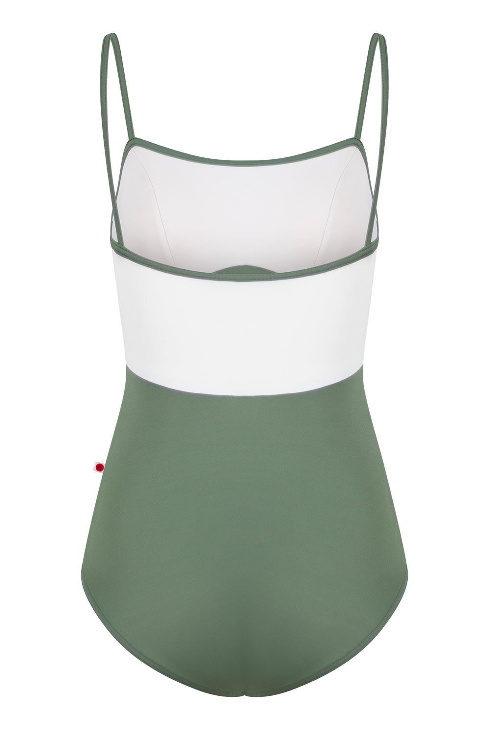 Denise leotard in T-Sage body color with T-White top color and T-Sage trim color