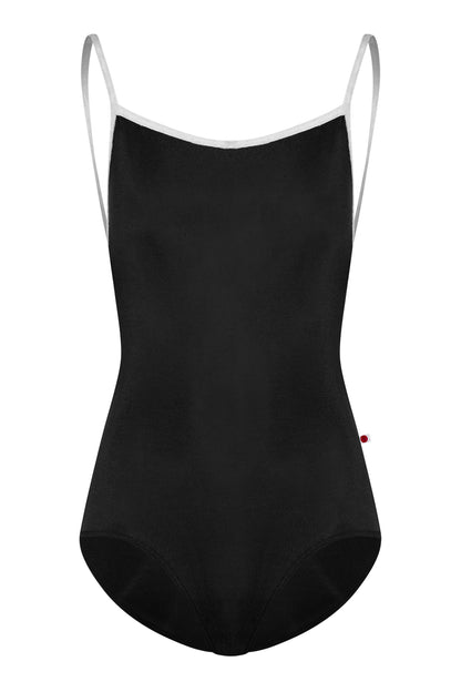 Heather leotard in N-Black body color with CV-Silver trim color