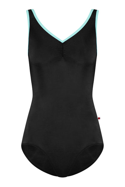 Tiffany leotard in N-Black body color with T-Frozen trim color