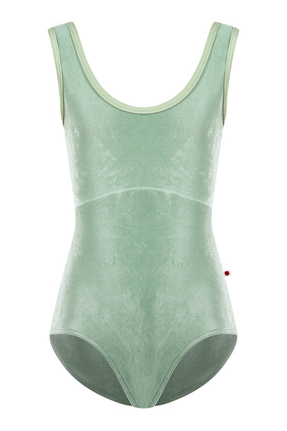 Kids Anna Duo leotard in V-Meadow body & top color with N-Ginko trim color