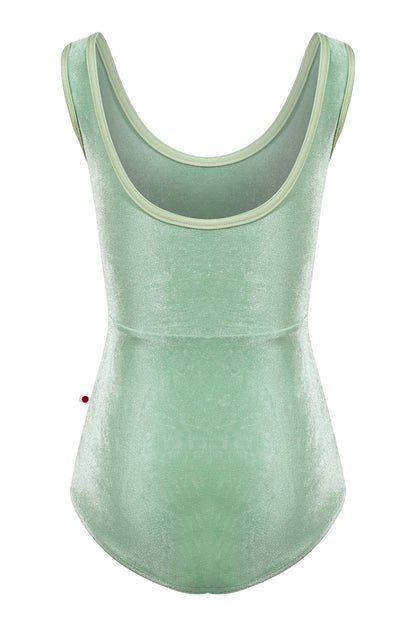 Kids Anna Duo leotard in V-Meadow body & top color with N-Ginko trim color