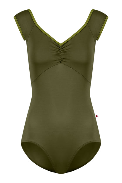 Elli leotard in T-Jungle body & top color color with T-Eden trim color
