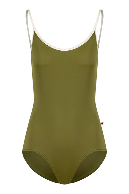 Fiona leotard in T-Eden body color with Mesh Vanilla top color and CV-Vanilla trim color