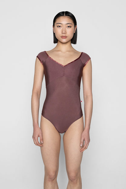 Elli leotard in N-Phoenix body & top color with CV-Garnet trim color