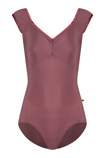 Elli leotard in N-Phoenix body & top color with CV-Garnet trim color