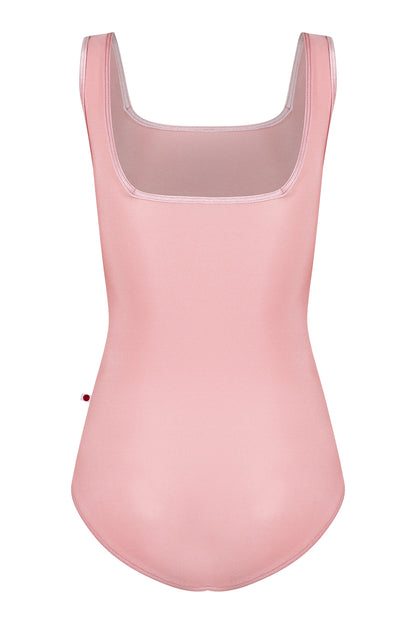 Marieke leotard in N-Antique Rose body color with V-Dreamy trim color