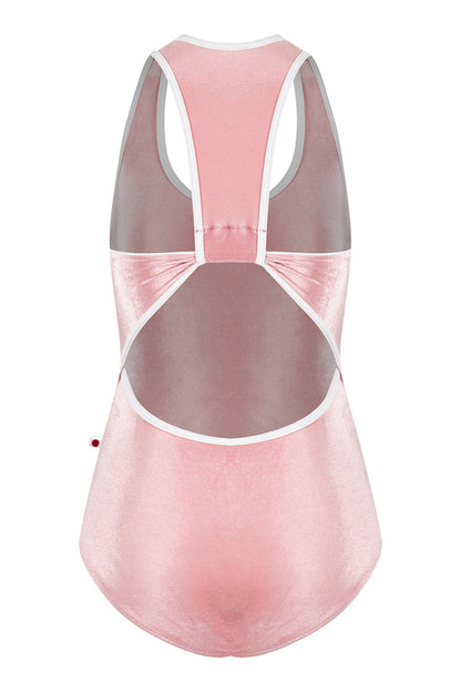 Alex leotard in V-Dreamy body color with T-White trim color