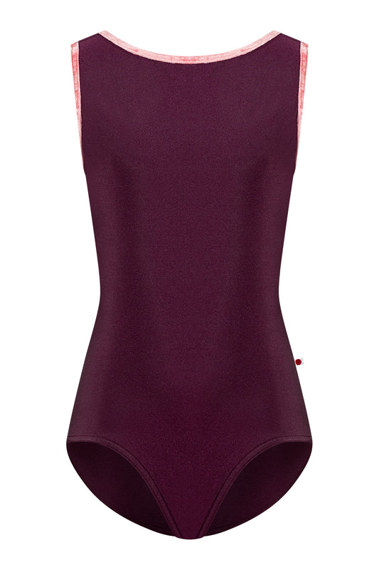 Kids Sofiane leotard in N-Opera body color with CV-Romance trim color