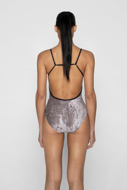 Tamara leotard in CV-Phantom body color with N-Black trim color