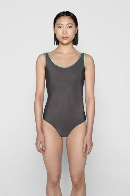 Veronique leotard in N-Shadow body color with V-Meadow trim color