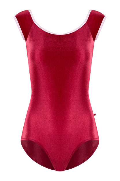 Wendy leotard in V-Cerise body color with T-Rose trim color