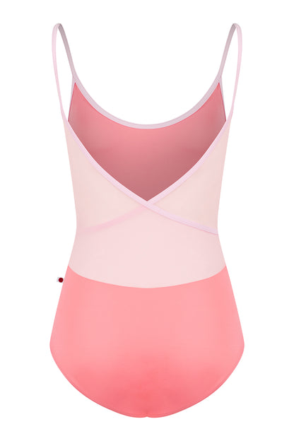 Fiona leotard in T-May body color with Mesh Rose top color and T-Rose trim color