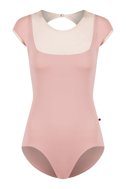 Cynthia Leotard in T-Petal body color with Mesh Blush top color and N-Pearl trim color