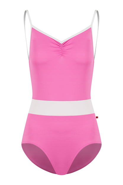 Micah leotard in T-Aurora body & top color with T-White middle band and trim color
