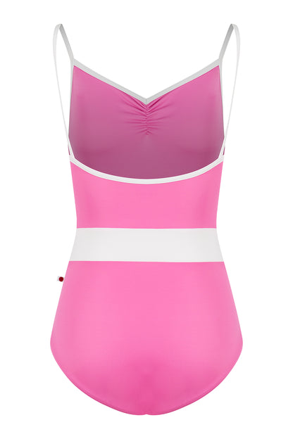 Micah leotard in T-Aurora body & top color with T-White middle band and trim color