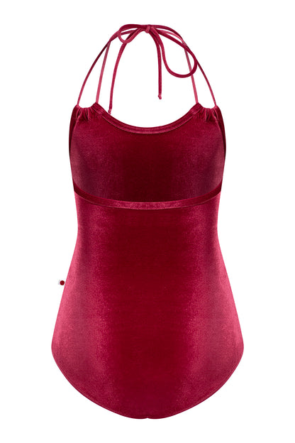 Kids Julia leotard in V-Cerise body & trim color