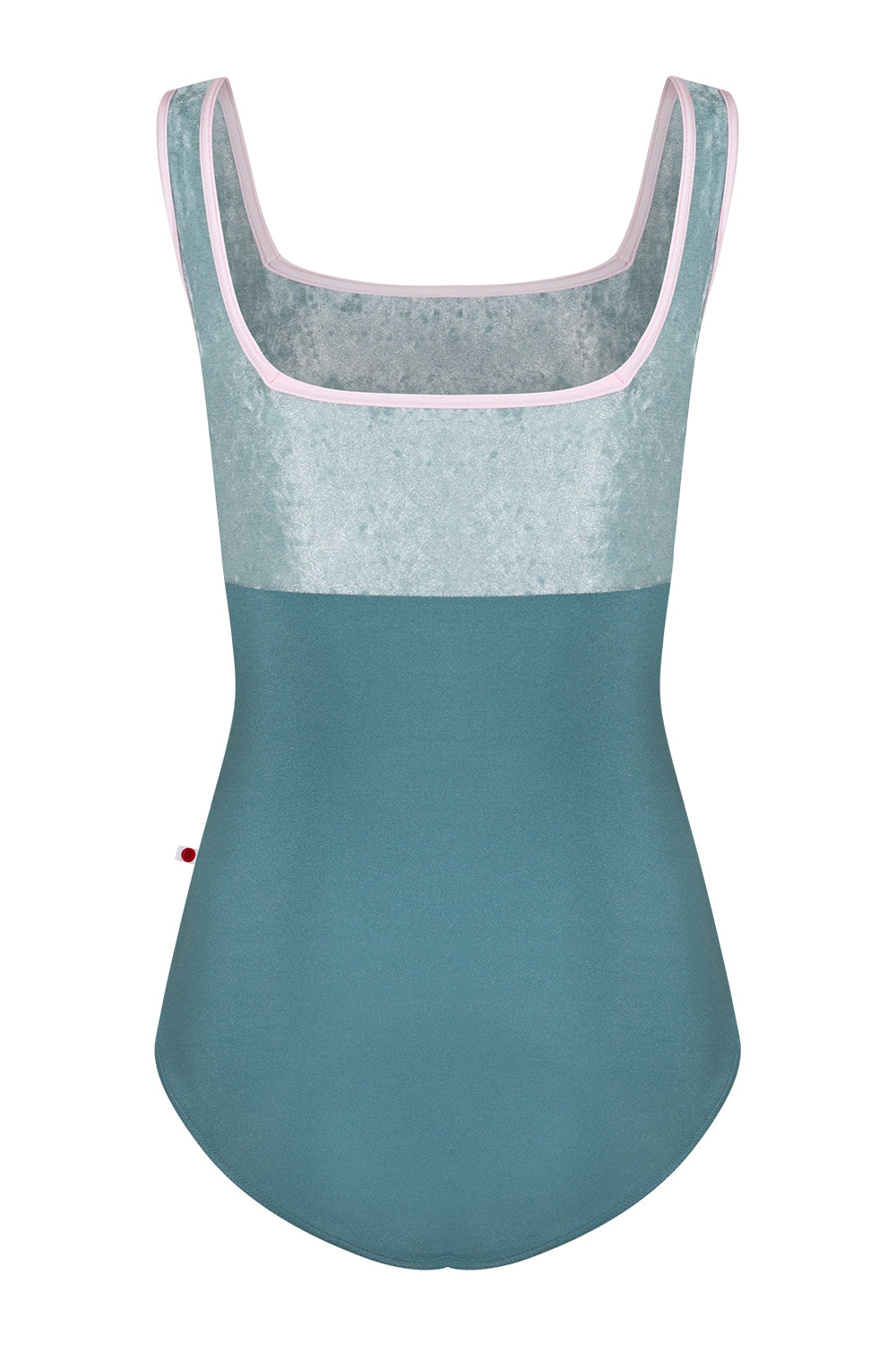 Marieke Duo leotard in N-Frost body color with CV-Ice top color and N-Rose trim color