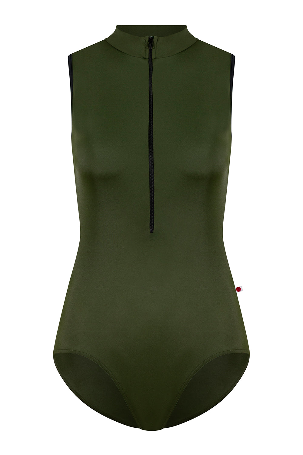 Jessica leotard in T-Jungle body color with Mesh Black top color and T-Black trim & zipper color