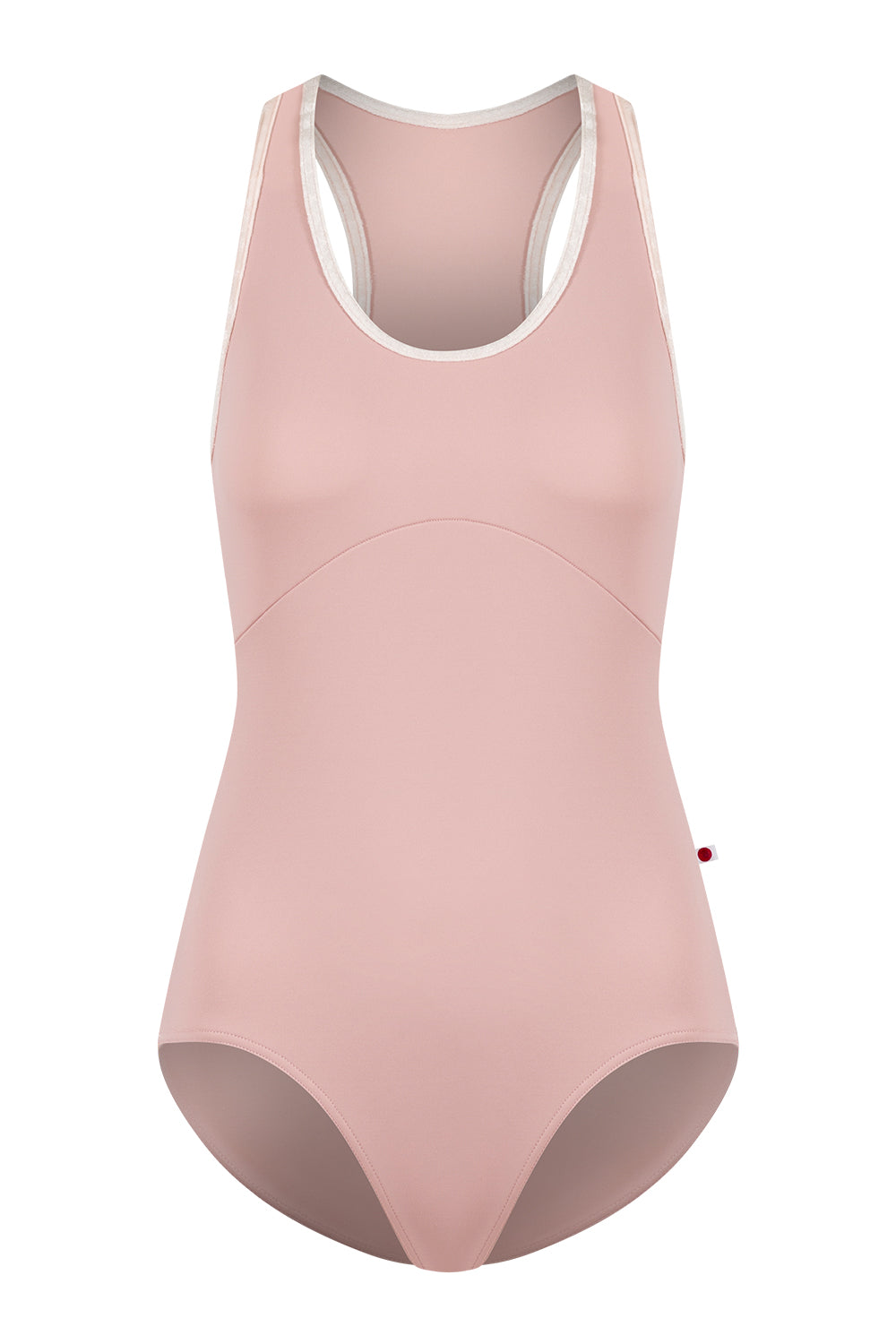 Laura Duo leotard in T-Petal body & tiop color with CV-Misty Rose trim color